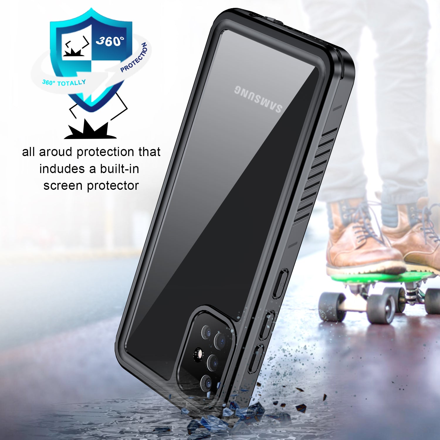 For Samsung Galaxy A51 5G SM-A516 FS Series IP68 Waterproof Case Clear Cell Phone Diving Drop-proof Cover For Samsung Galaxy A51 5G SM-A516 FS Series IP68 Waterproof Case Clear Cell Phone Diving Drop-proof Cover